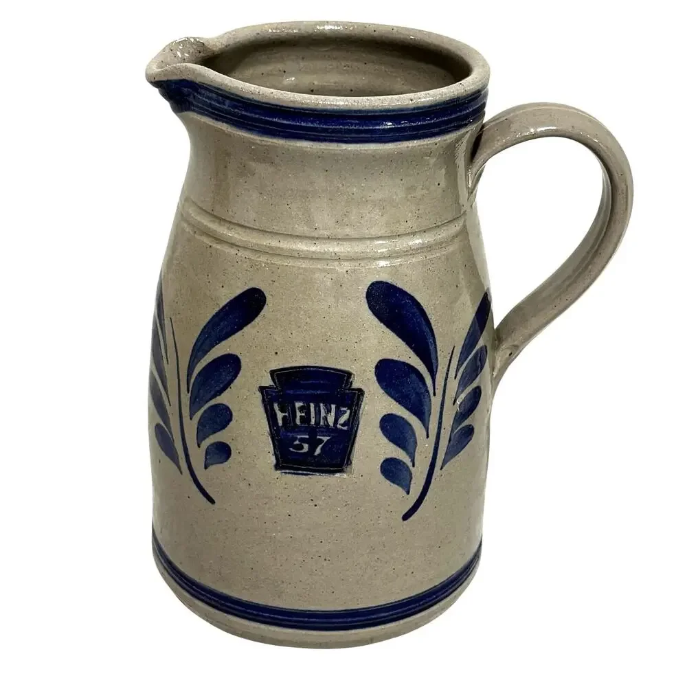 Vintage Heinz 57 salt glaze pottery pitcher artist signed